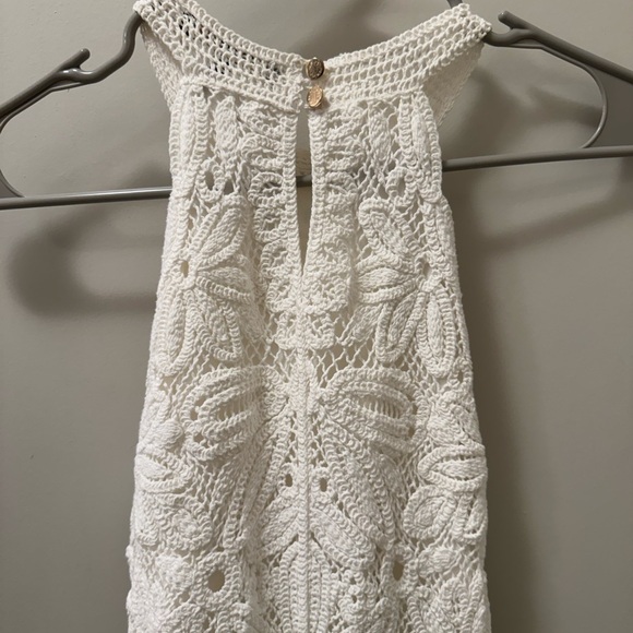 Maje White knit midi dress Lace Halter-Style Maxi Dress - Picture 9 of 11